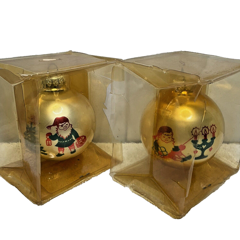 Christmas Ornament Vintage Austria Made for Bronner Elf with Tree and Candle